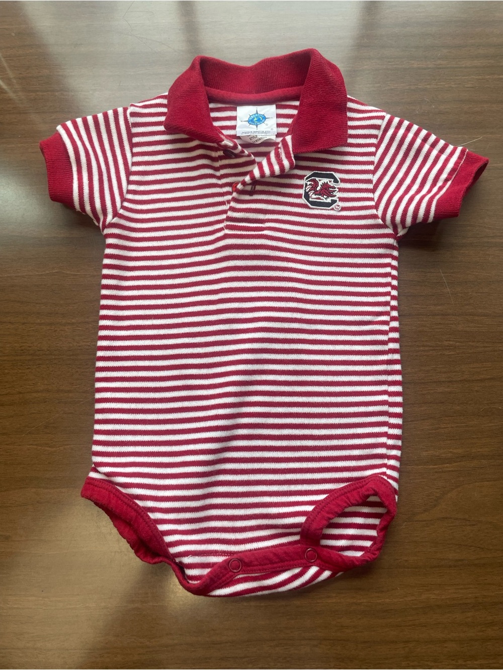 Creative Knitwear Gamecocks Red & White Striped Polo One-Piece